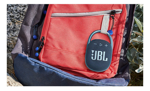 Parlante JBL Clip 4 portátil con bluetooth waterproof blue