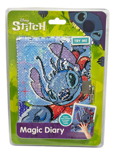 Diario Stitch Con Lentejuela Original Disney Importado 