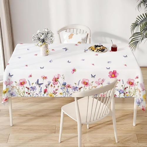 Mantel Rectangular Floral Lavable 152 X 213 Cm