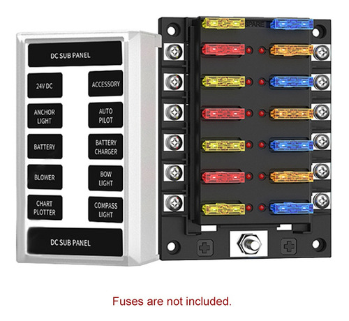 Caja Portafusibles De 12 Vías Cuchilla De Bloque De Fusibles