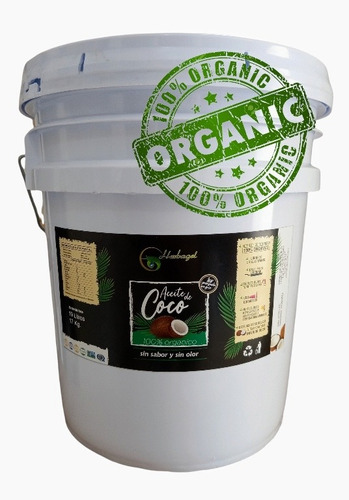 Aceite De Coco 100% Puro Orgánico Alimenticio Cubeta 19 Lit.