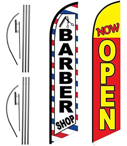 Ffn Barber Shop Y Amarillo Ahora Abierto 15 Pies Publicidad 