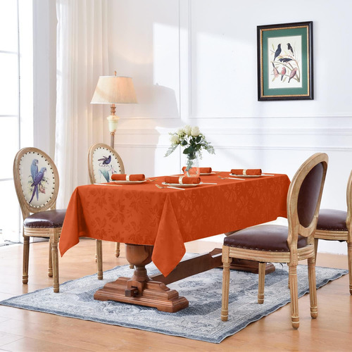 Mantel Rectangular De Jacquard De Otoño, Mantel Impermeable
