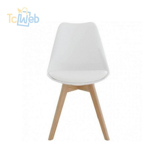 Imagen 2 de 6 de Silla Eames Acolchonada Con Patas Madera Maciza Tcweb