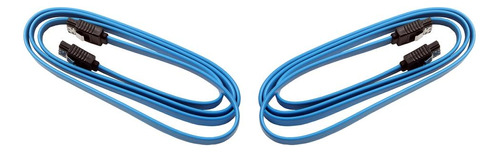 2x 1m Serial Ata Iii 3.0 Cable De Datos De Duro Cable Azul