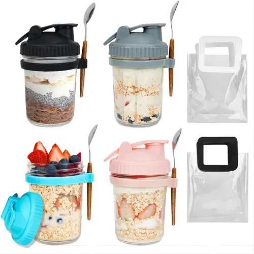 comprar Recipientes De Avena Para Toda La Noche Con Tapas Y Cucharas