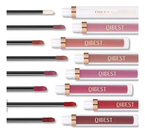 Qibest Set Maquillaje Labial Mate Líquido + Voluminizador 8