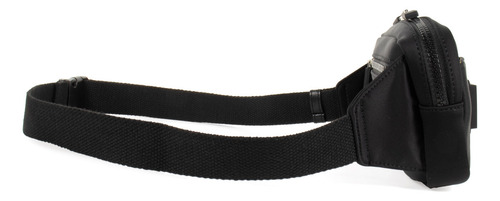Cangurera Unisex Chica Textil Rubber De Monograma Color Negro