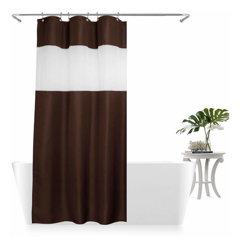 Cortina Ducha Ventana Malla Poliester Color Chocolate Baño