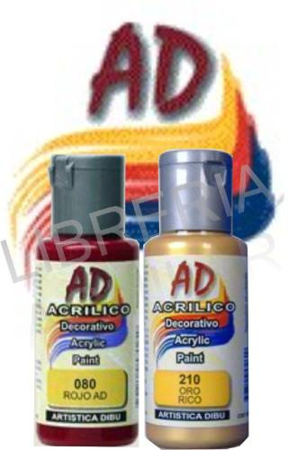 Imagen 2 de 3 de Pintura Acrilica Ad 6un X 60ml Tradicional-metalicos-fluor