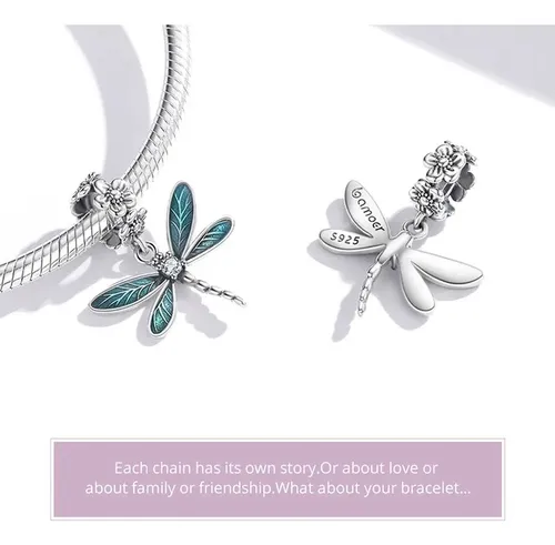 Charm Plata 925 Libélula Wostu Original Compatibl Pndora