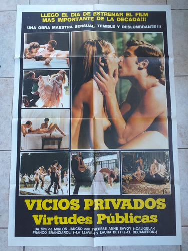 Poster Afiche Cine Erótico Vicios Privados Virtud Pública *