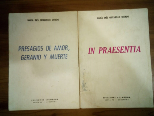 Lote 2 Ejemplares Poesía María Inés Grivarello Ottado Firma