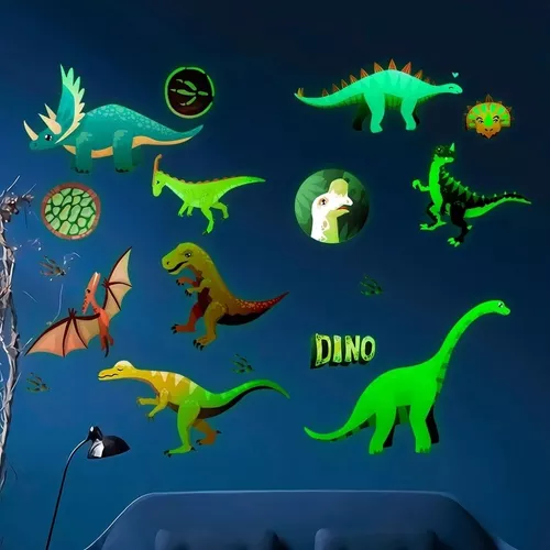 Calcomanías De Dinosaurios Que Brillan En La Oscuridad