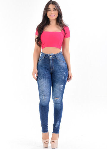 Roupas  Feminina Calça Jeans Estilo Pit Bull Levanta Bumbum