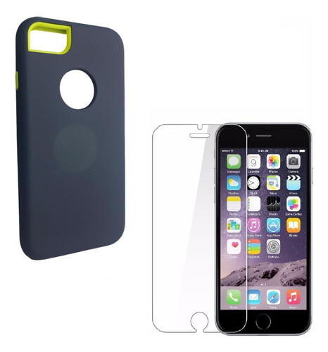 Protector Híbrido + Vidrio Templado Para iPhone 6 6s 7 8