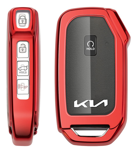 Zspdacc Compatible Con La Funda Para Llavero Kia Rojo, Funda