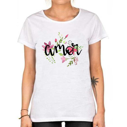 Remera De Mujer Mais Amor Por Favor Frases Love M2