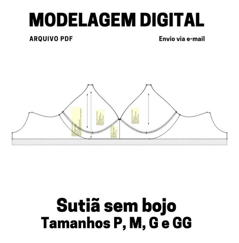 Imagem 2 de 5 de Molde Digital Sutiã Sem Bojo