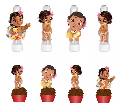 Kit 60 Itens Lembrancinhas Personalizadas Moana Baby