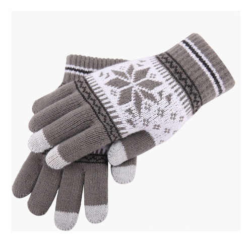 D D238 Christmas Layer Snowflake Plus Guantes Gruesos For