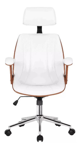 Cadeira de escritório Fratini Kopenhagen presidente ergonômica  branca com estofado de couro sintético