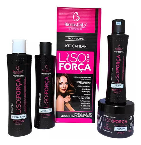 Kit Bio Instinto Liso Com Força Redutor De Volume E Frizz