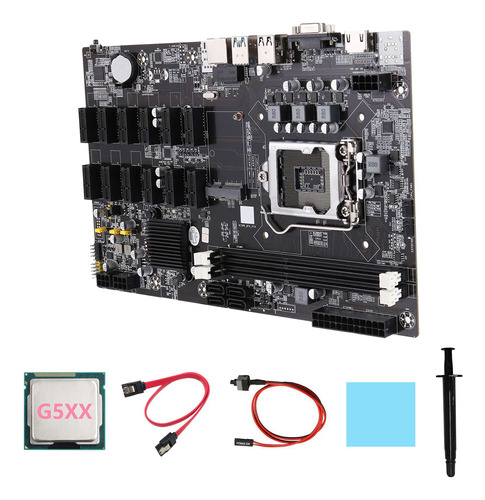 Placa Madre B75 Eth Mining De 12 Pcie, Cpu G5xx, Cable Y Con