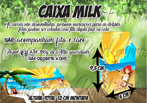 100 Caixa Milk Caixinha Surpresa Personalizada