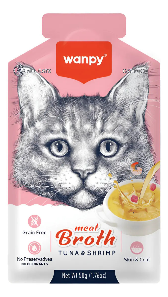 Ração Úmida Gato Wanpy Atum Camarão 50g