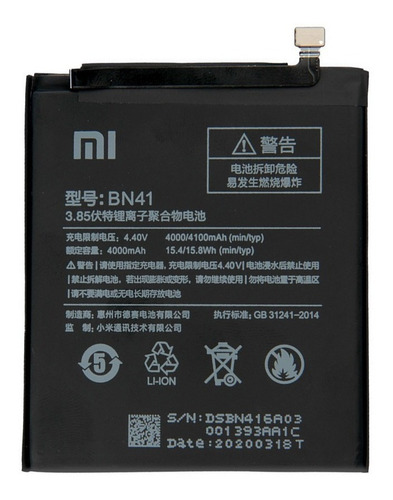 Bateria Original Bn41 Para Xiaomi Redmi Note 4x / Mtk