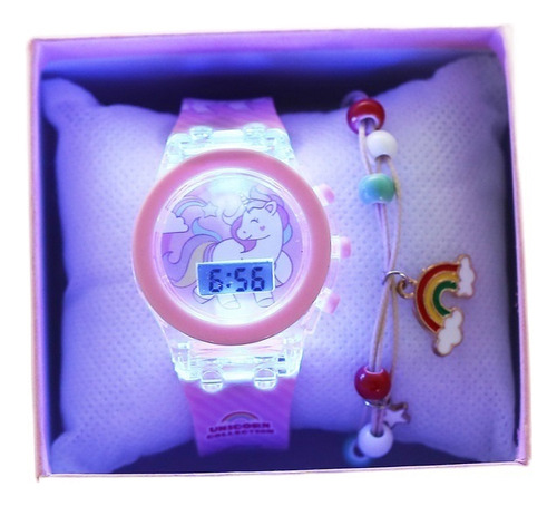 A06976 Reloj Luminoso Unicornio Silicona Luminosa+pulsera