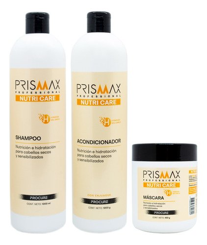 Prismax Nutri Care Shampoo + Enjuague + Máscara Grande 6c