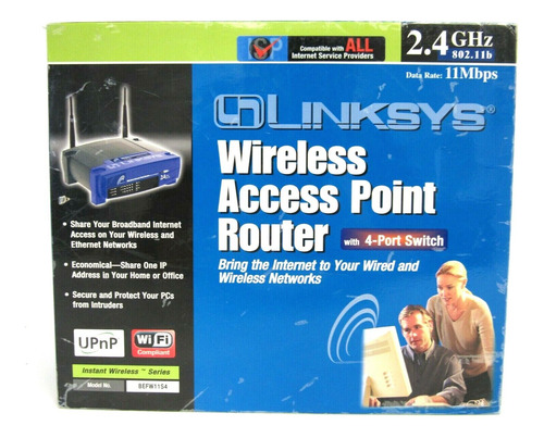 Linksys 2.4ghz 10/100 4-port Broadband Router Befw11s4 1 Ttc