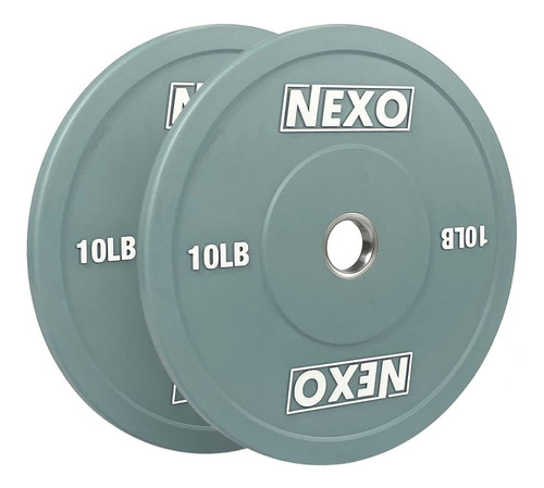 Nexo Par Placa Goma Choque 10 Libra Acabado Gris Mate 2