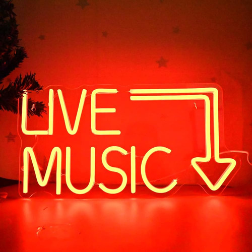 ~? Music Live Led Neon Signs - Handcrafted Led Signs 17 11 I