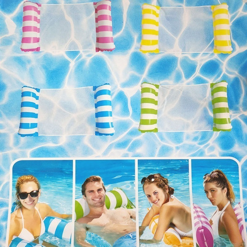 Rede De Piscina Boia Inflável - Relaxe Flutuando Na Piscina Cor Amarelo