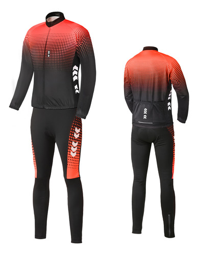 Conjunto De Jersey De Ciclismo, Ropa De Manga Larga Acolchad