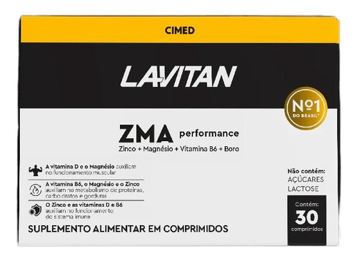 Suplemento Alimentar Lavitan Zma Performance 30 Comprimidos