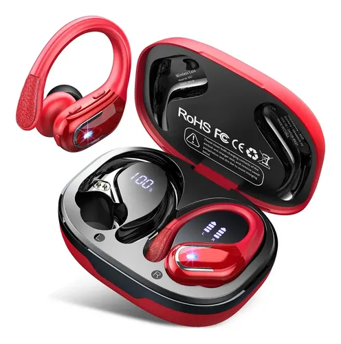 Fones De Ouvido Sem Fio Bluetooth Mertto Bx27 Vermelhos Vermelho