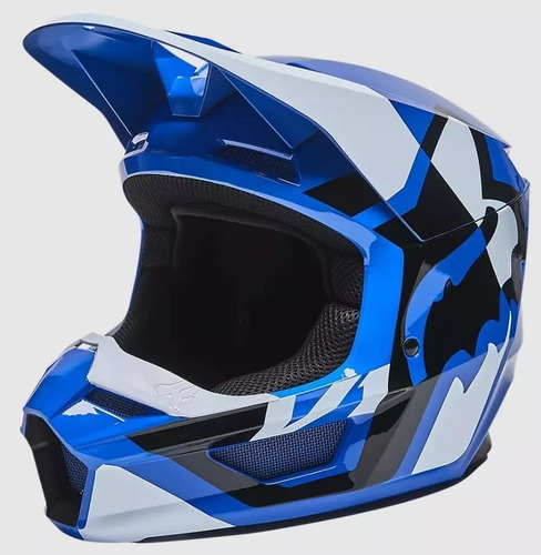 Casco Fox V1 Lux Original Azul Moto Cross (s)- Motor Dos