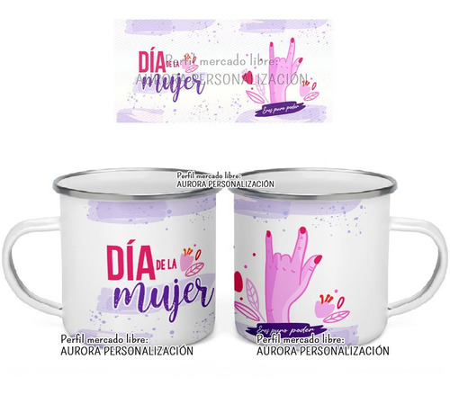 Mug Peltre Acero Regalo Dia Mujer Pocillo Taza Metalica 04