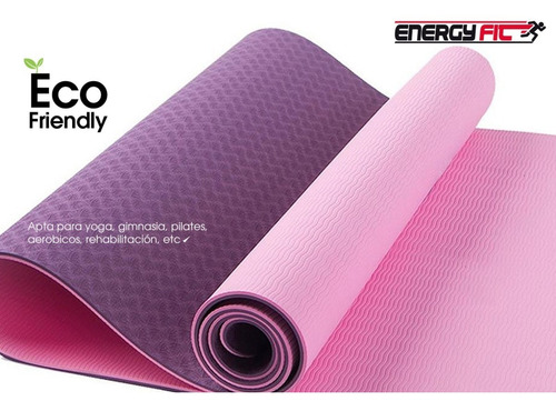 Imagen 6 de 8 de Mat Yoga Tpe Caucho Colchoneta Pilates 10mm 180x80 + Bolso
