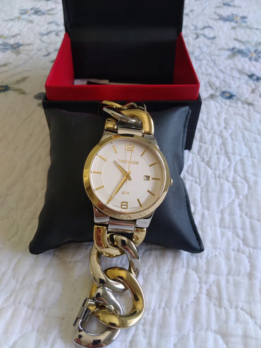 Relógio Technos Feminino Unique Bicolor - 2115twt/1k Bisel Prata