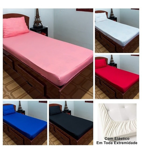 Jogo Cama Queen C/elastico Na Compra De 5 Kits Frete Gratis