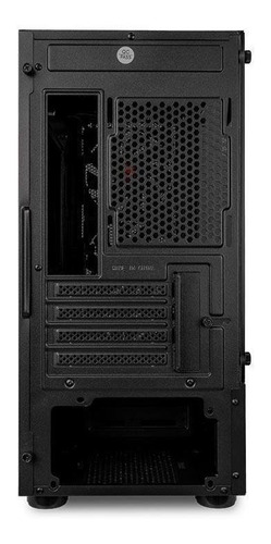 Gabinete Pichau Pulsar Mid-T de vidrio lateral para jugadores con 3 ventiladores, color negro