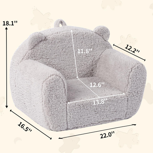 Silla De Sherpa Suave Y Cómoda Para Niños Color Gris