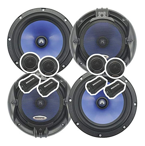 2 Pares Audiotek 65c 2000w Sistema De Altavoces De Component