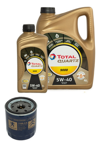 Filtro Aceite Chapa Peugeot Original + Aceite Total 9000 5l