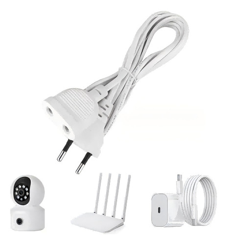 Extensión Electrica 5 Metros 200w Para Cámara,led,adaptador